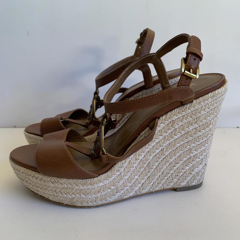 Michael Kors Wedge Espadrille Sandals Sz 9 Womens